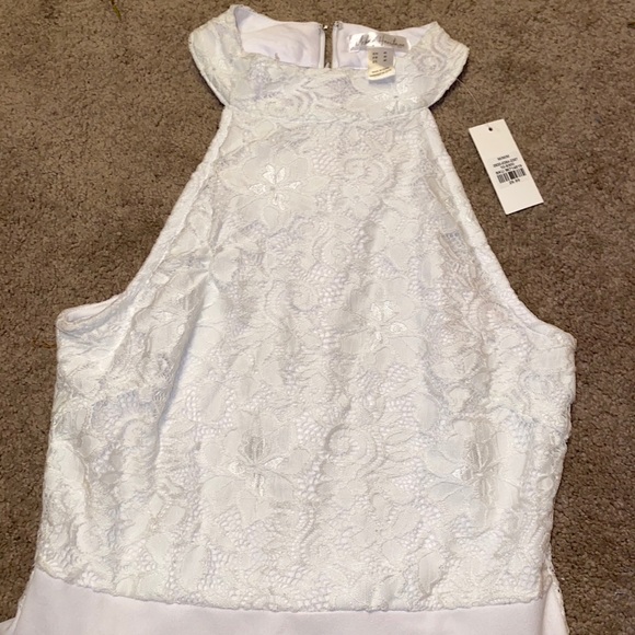 NWT Bridal Shower Dress/White Dress Lace Appliqué - Picture 3 of 3
